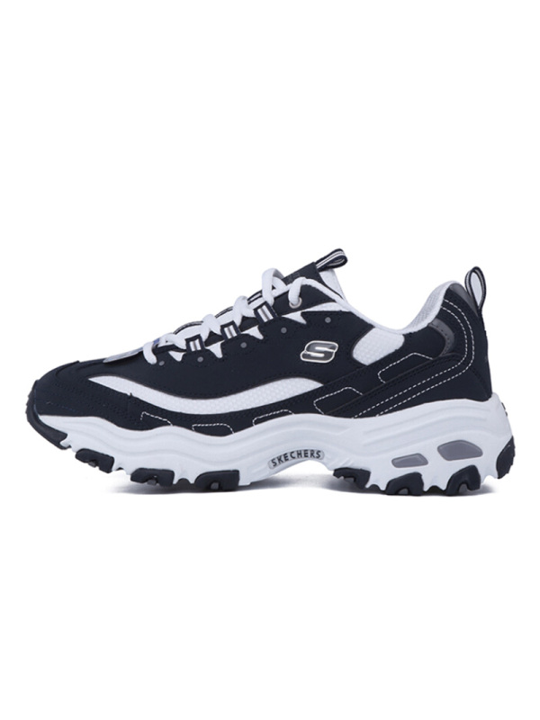 Skechers男鞋D’LITES厚底鞋轻便熊猫鞋跑步鞋52675-BKW