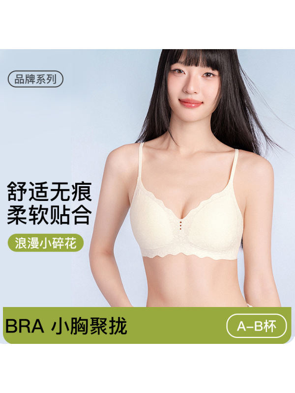品牌同款小碎花蕾丝内衣女薄款舒适聚拢无痕贴合提拉防下垂文胸罩