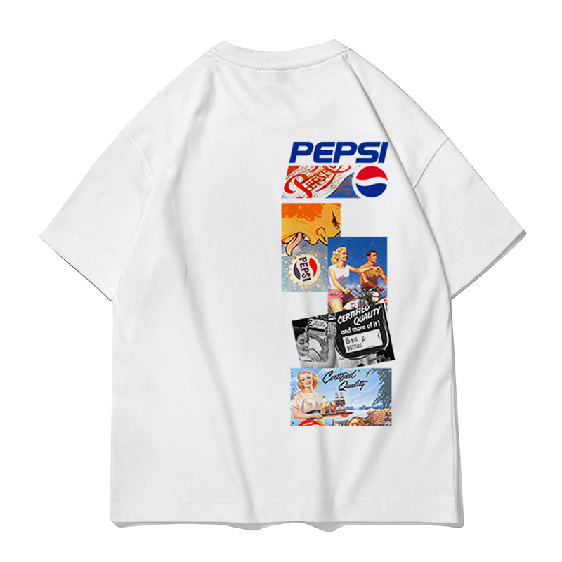 pepsi/百事 男女同款休闲时尚潮流宽松短款t恤bst-2131