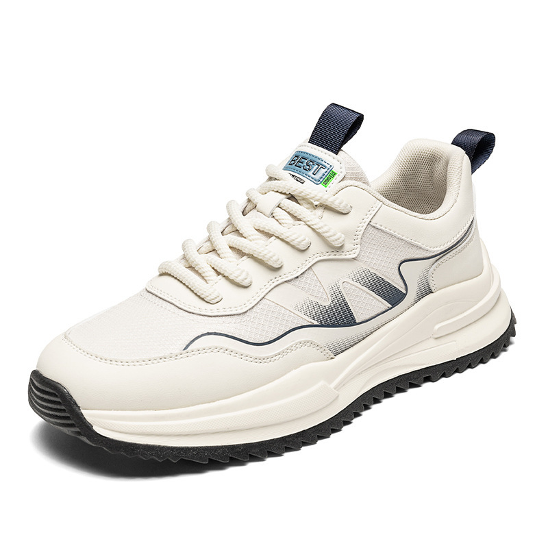 夏季新款跑步轻便低帮系带男鞋网布透气高品质冷粘男士运动鞋