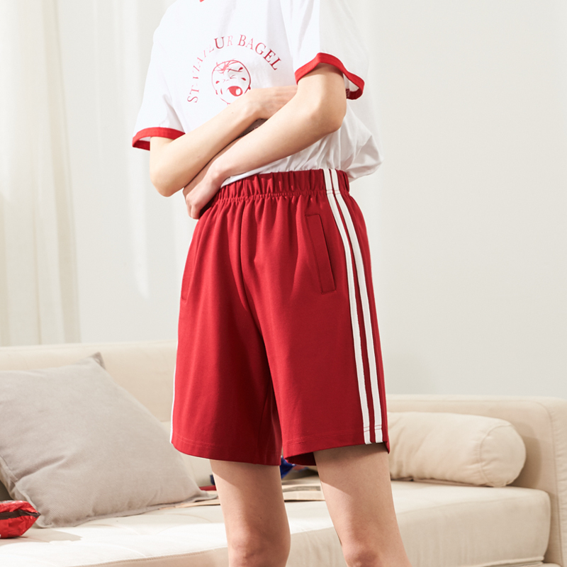 唐狮2019新款运动短裤女夏宽松高腰休闲短裤女黑色跑步短裤女学生