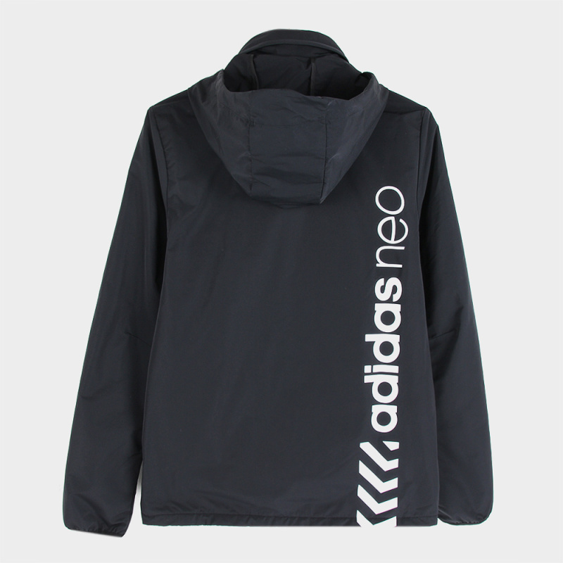 Adidas阿迪达斯NEO 男外套跑步运动服宽松上衣连帽防风服DZ7573