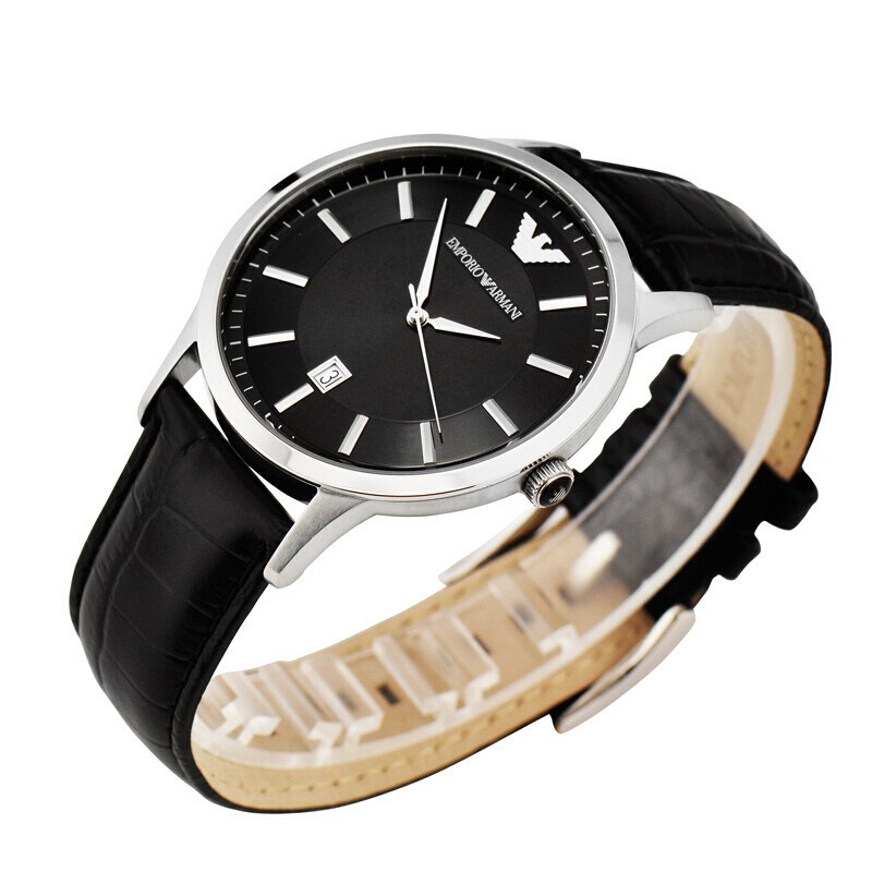 阿玛尼（Emporio Armani)手表男 进口皮带 时尚商务表时尚石英表 男腕表AR2411