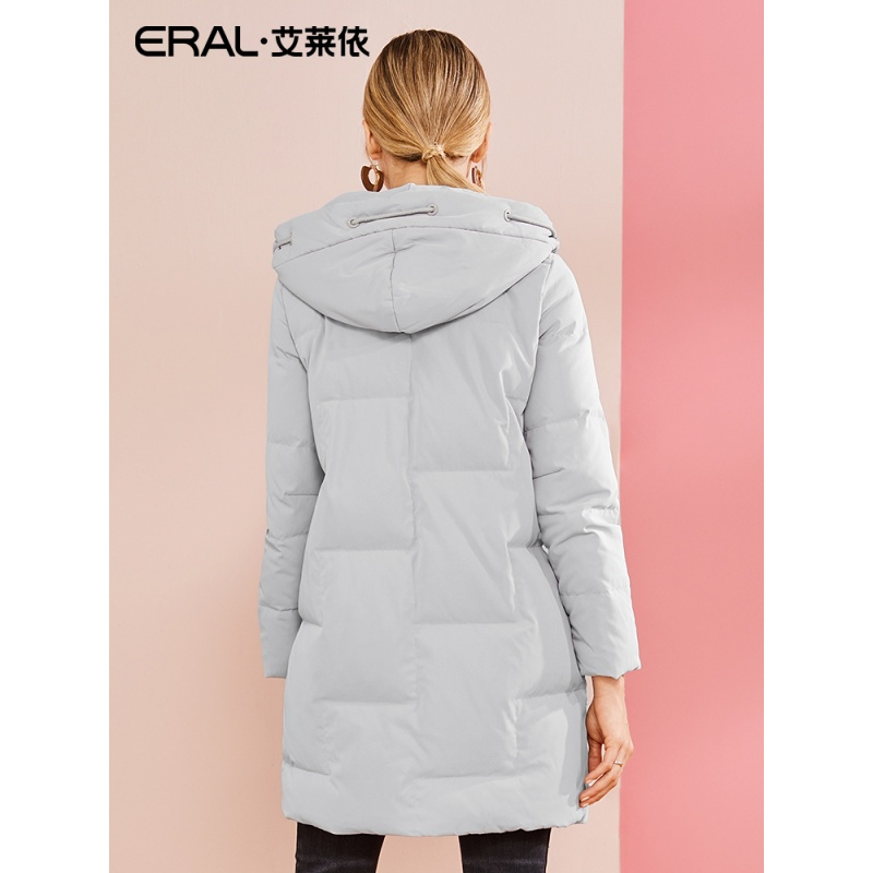 艾莱依2018秋冬新款韩版时尚连帽加厚长袖羽绒服女潮