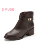 迪芙斯D:FUSE牛皮圆头中跟拉链皮带装饰深口女鞋DF44115016