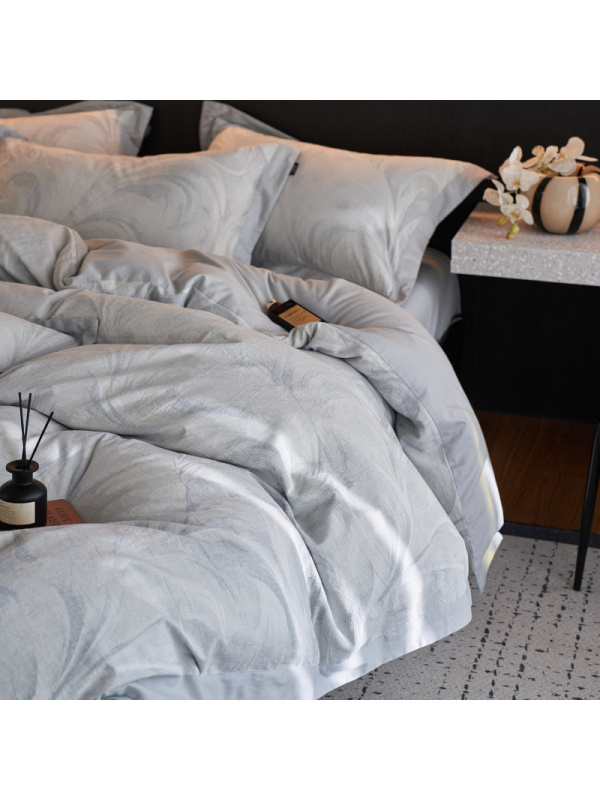 亚麻大提花贡缎磨毛床上四件套秋冬加厚 感床单被套床笠床品