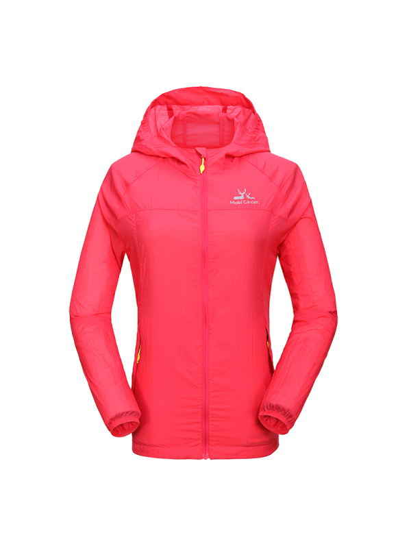 牧高笛户外徒步露营运动风衣轻薄防风防晒春夏季连帽皮肤衣女款