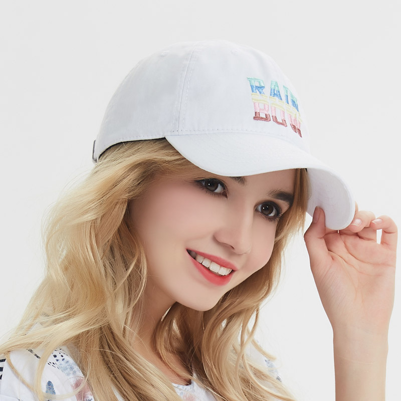 lackpard春夏天女生韩版棒球帽全棉字母彩虹刺绣鸭舌帽甜美可爱帽JFW244