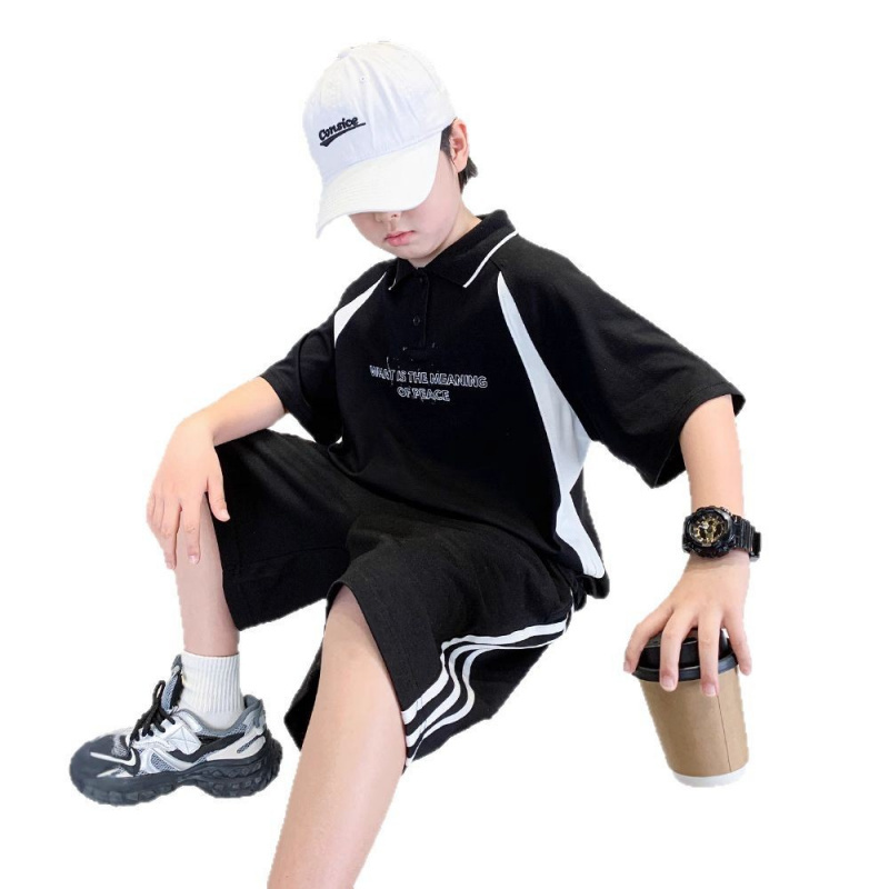 男童夏装套装2025新款儿童夏季短袖薄款运动休闲POLO衫夏款大童潮