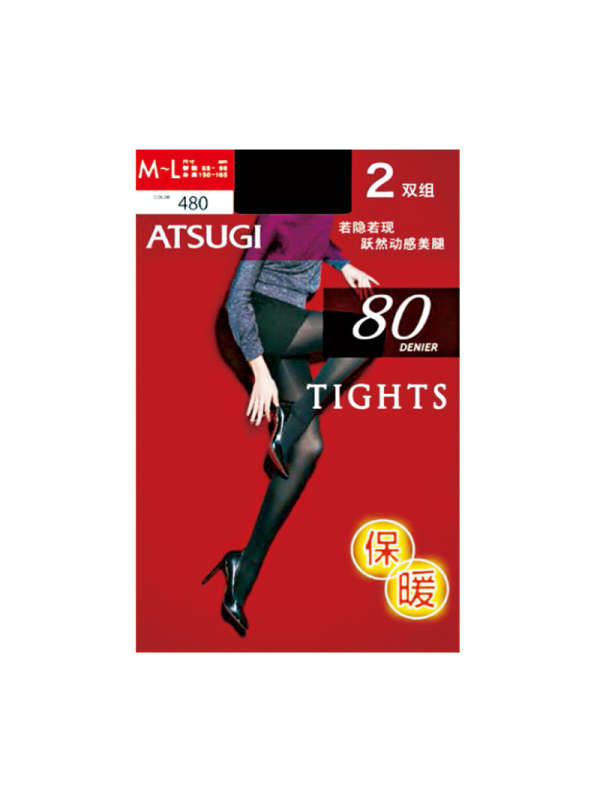 日本厚木 ATSUGI 【两双装】 80D 秋季保暖 基础打底 连裤袜 PGCT802P