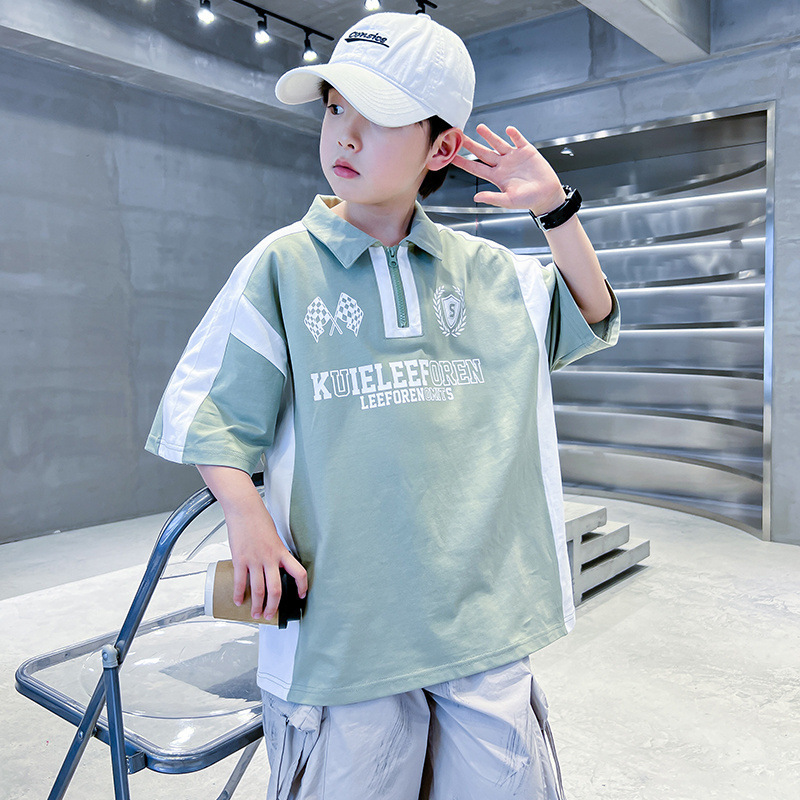 儿童装男童夏装POLO衫T恤2025新款中大童夏季男孩夏款纯棉短袖潮t