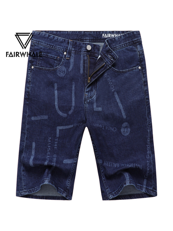 马克华菲牛仔短裤男2019夏季新款休闲五分裤韩版潮流男裤中裤牛仔裤裤子