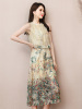 丝柏舍2019年夏季淑女装时尚无袖印花收腰中长款连衣裙S72R1143L