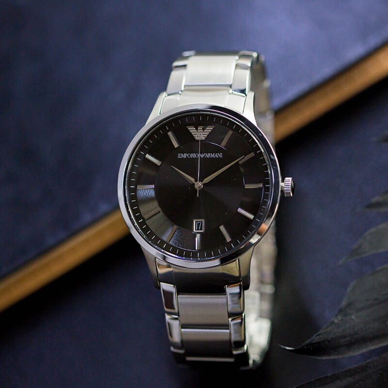 阿玛尼emporioarmani手表男欧美商务休闲钢带石英男士腕表