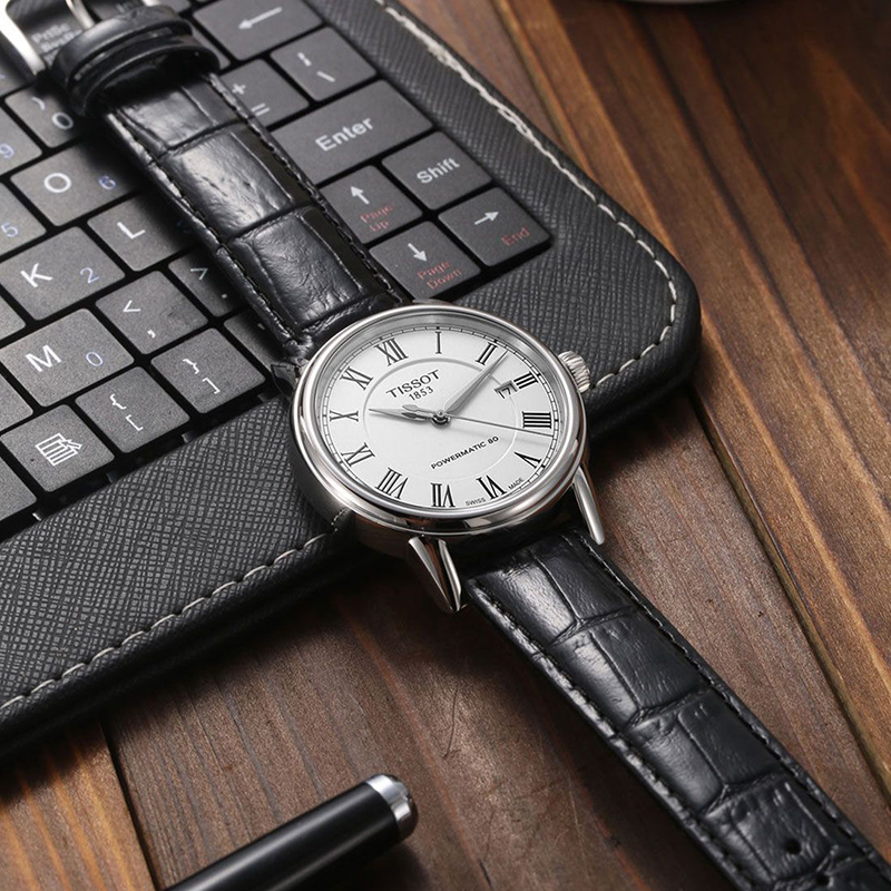 tissot天梭卡森系列皮带男士自动机械表t0854071601300