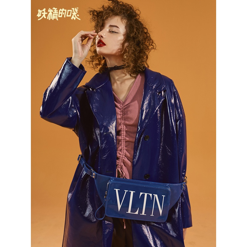 妖精的口袋Y时尚工装小西服领棉衣女冬装2018新款中长款过膝大衣R