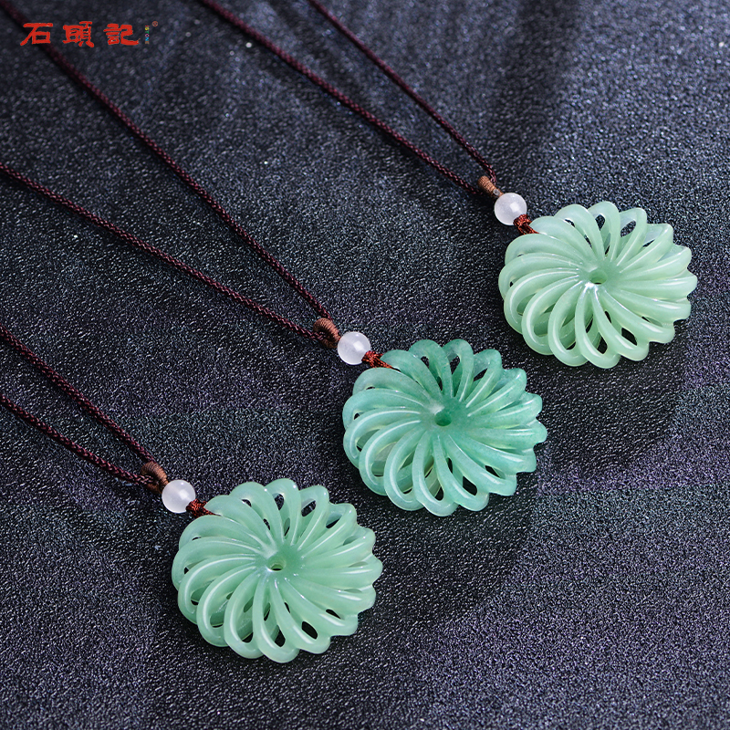 石头记风生水起好运来东陵玉坠玛瑙项链毛衣链中国风饰品挂件女