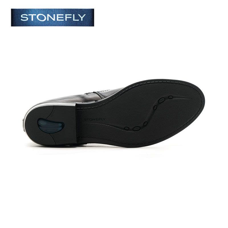 斯通富来STONEFLY牛皮尖头低跟套脚饰扣短靴女鞋SD64117128图片