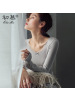 秋冬保暖内衣女V领蕾丝保暖套装无缝美体修身打底蝴蝶结秋衣秋裤