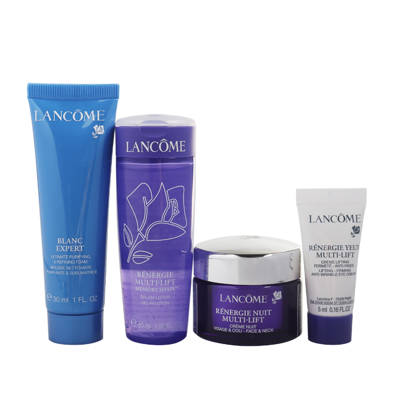 兰蔻(LANCOME)新塑颜修护精华露50ml+眼霜5ml+晚霜15ml+焕亮面膜20g+净透洁面30ml