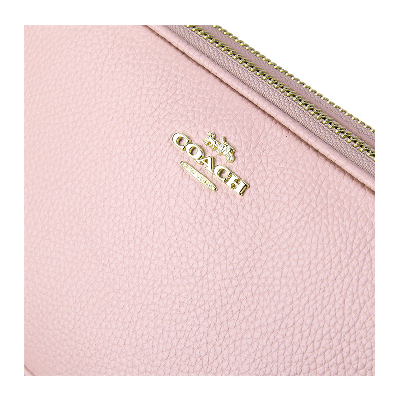 COACH 蔻驰 奢侈品 女士专柜款粉色皮质单肩斜挎包