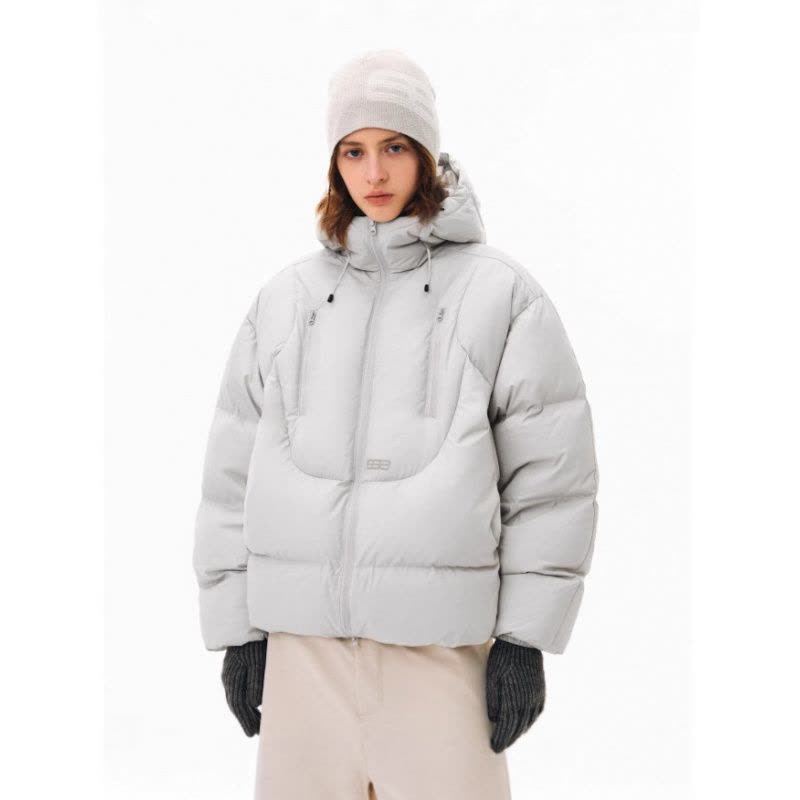 年冬季新款短款连帽棉服时尚潮流情侣装设计感宽松保暖外套图片