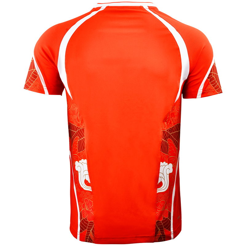 李宁lining羽毛球服巴西td款大赛服运动服男款红色款aayl121