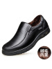 男士棉鞋冬季真皮一脚蹬父亲加绒保暖中老年爸爸鞋二棉爷爷皮鞋男