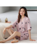 睡衣女士夏季棉质短袖开衫和服新款韩版大码宽松可外穿家居服套装