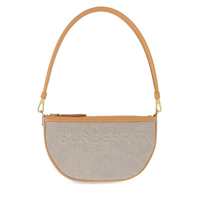 BURBERRY 博柏利( OLYMPIA 腋下包 字母印字标 织物拼皮 8038857 预售图片