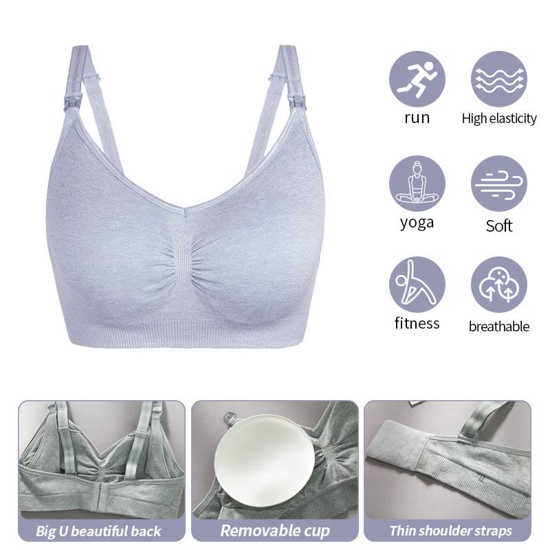 大码孕妇前开扣哺乳文胸喂奶聚拢防下垂大罩杯胸罩哺乳内衣薄图片