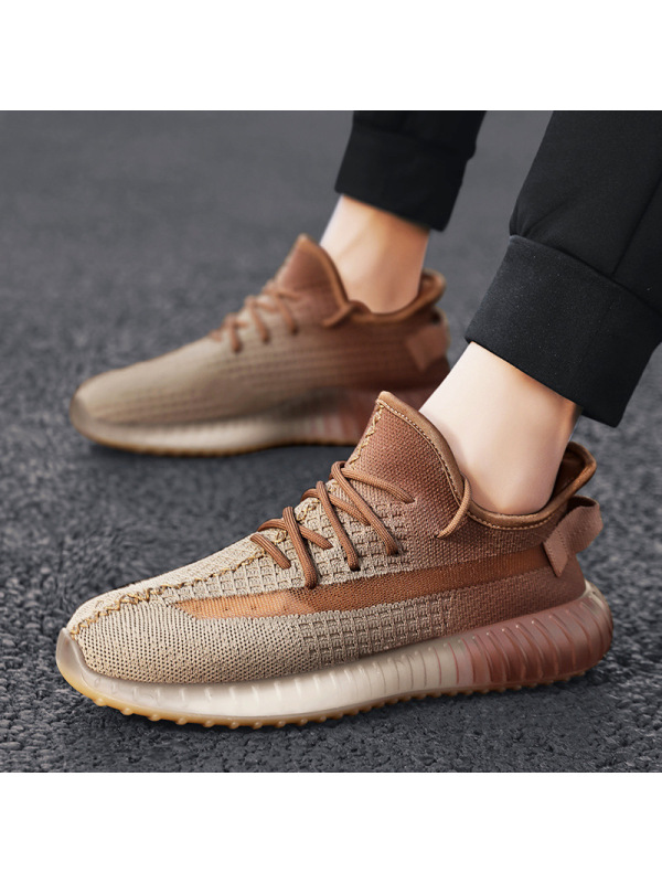 Ceba2021夏季新款网红时尚潮流飞织渐变色椰子鞋网面透气休闲运动男鞋