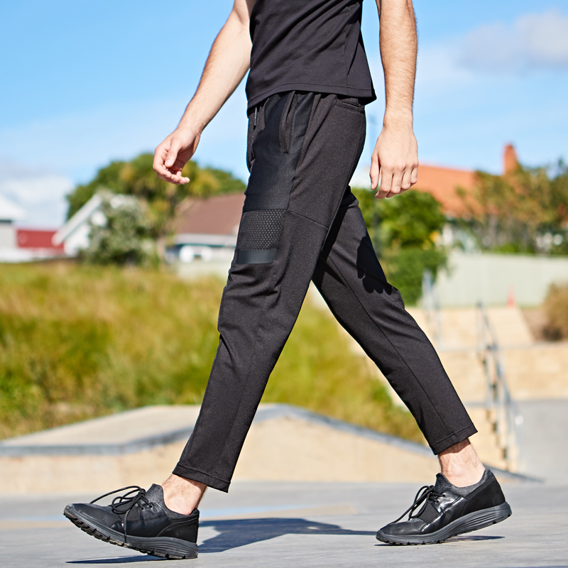 七匹狼运动裤男春夏户外时尚松紧休闲裤小脚裤舒适弹性针织长裤男