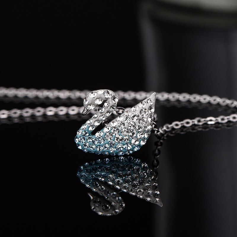 swarovski施华洛世奇项链小号时尚渐变蓝色天鹅系列吊坠5512094