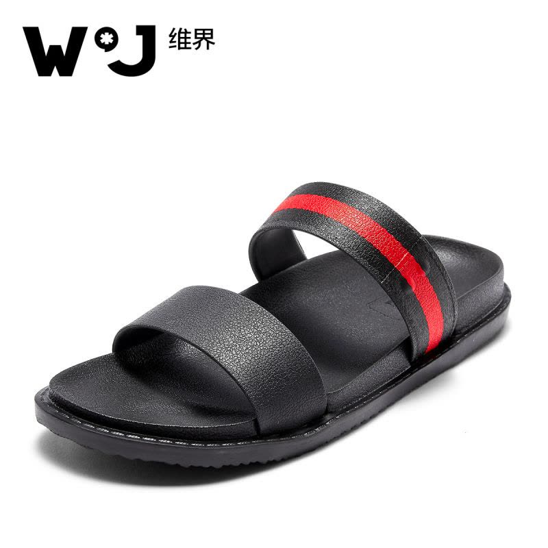 维界夏季新款韩版时尚休闲凉拖鞋防滑透气舒适室外百搭一字拖男鞋图片