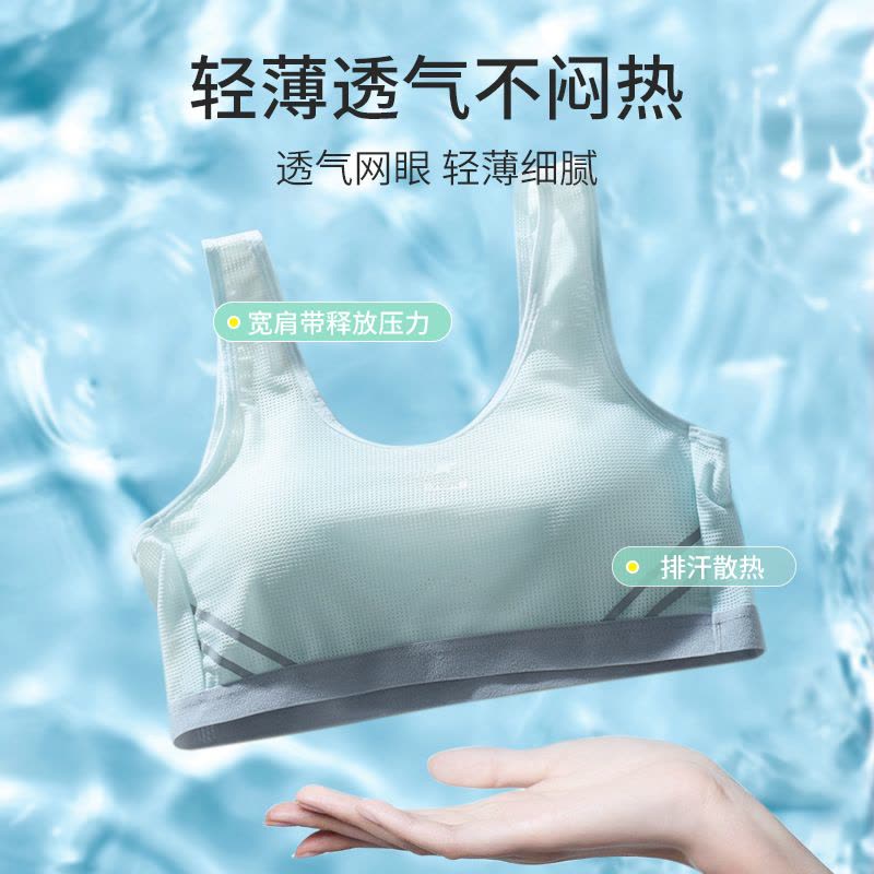 少女内衣女初中生高中生发育期运动纯棉小背心式薄款15岁学生文胸图片