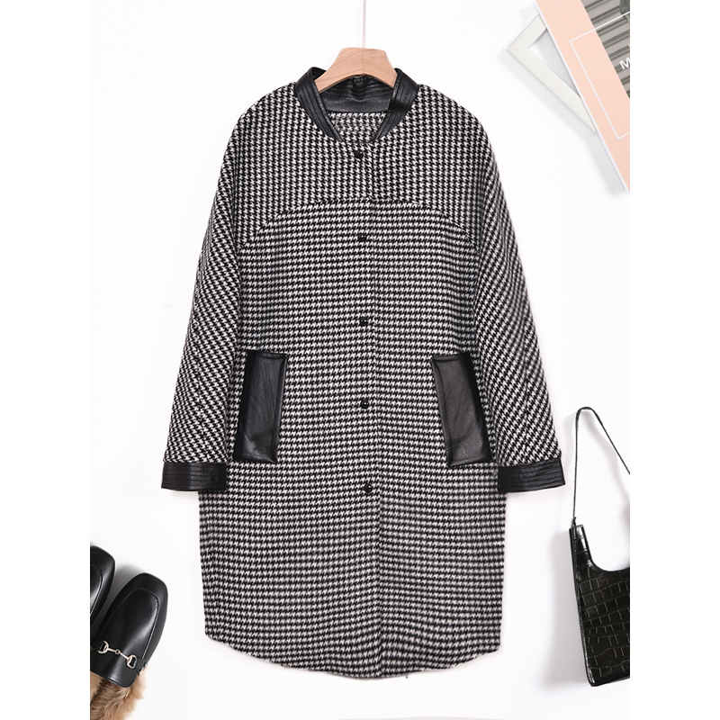 保罗立领格纹中长款羊毛大衣主要参数品牌:湯尼保羅(tonypaulo)产地