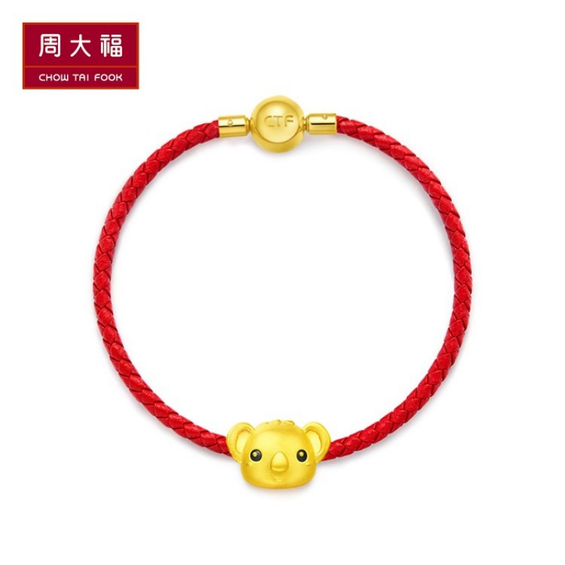 周大福可爱小考拉转运珠足金黄金吊坠R20395