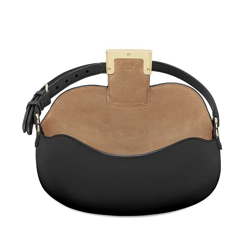 预售 芬迪FENDI 腋下包 FF互扣光面皮 女士单肩包 8BR790图片