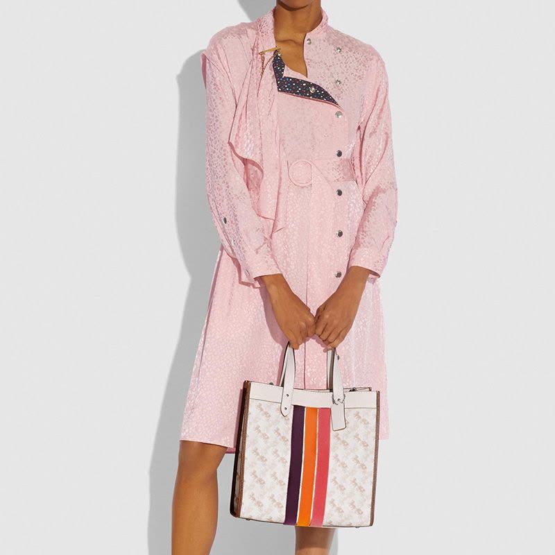 20新款 COACH\蔻驰 手提托特包 马车印花PVC图片