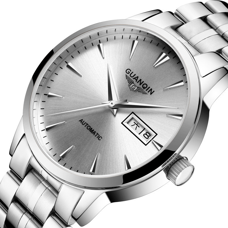 冠琴手表男机械表全自动精钢带时尚潮流简约商务防水男士手表