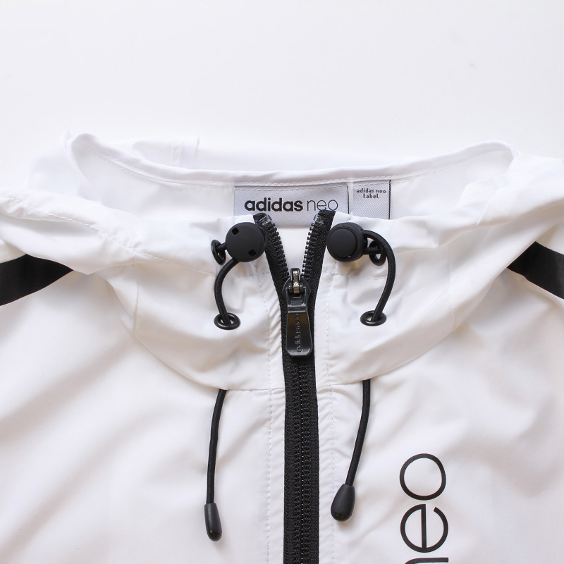 adidas阿迪达斯NEO男子外套夹克连帽休闲运动服DU8156 L DU8156白色