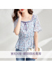 OUNIXUE欧昵雪 | [浪漫蝴蝶结装饰上衣]夏季田园风小碎花雪纺衫方领短袖女