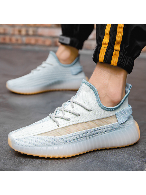 Ceba2021夏季新款飞织椰子鞋网面透气时尚运动跑步鞋潮流休闲男鞋