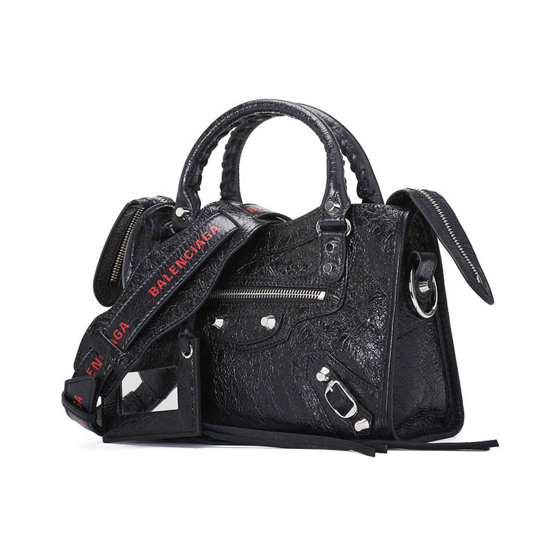 BALENCIAGA/巴黎世家 女包铆钉迷你city羊皮机车包 300295