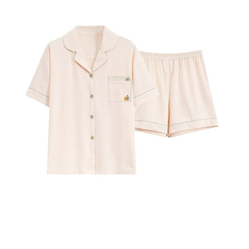 100%纯棉睡衣女夏季薄款2025新款翻领全棉情侣短袖男士家居服套装