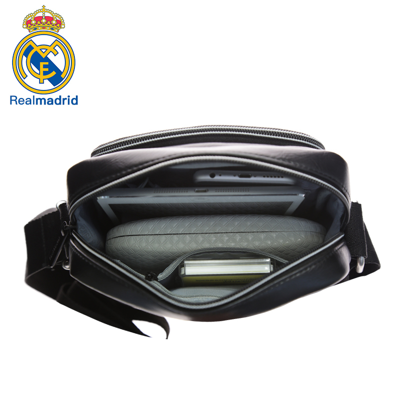 皇家马德里Realmadrid官方正品时尚男女士多功能大容量手提运动户外健身训练商旅行电脑单肩小挎书包背包黑色
