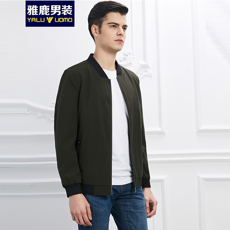 雅鹿男装夹克立领修身上衣薄款外套秋冬新款17207