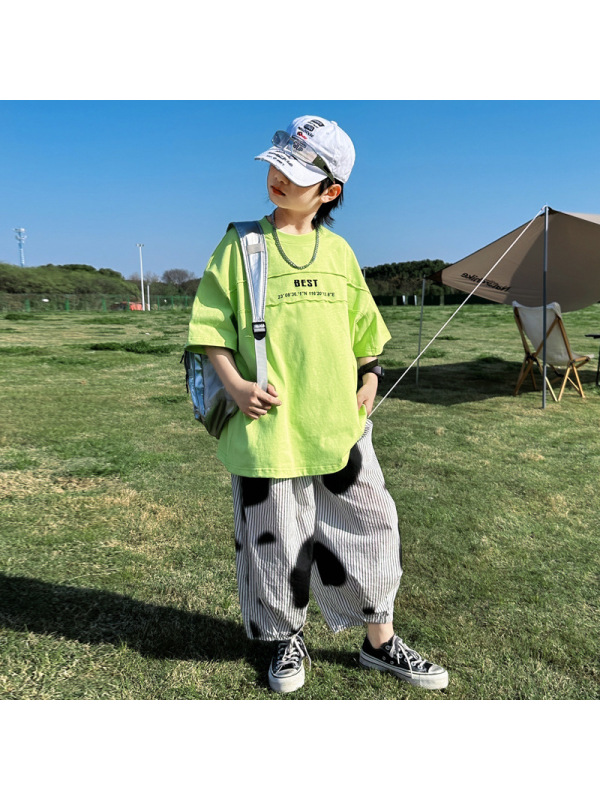 男童套装夏装2026新款儿童夏季短袖薄款两件套大童时髦夏款潮休闲