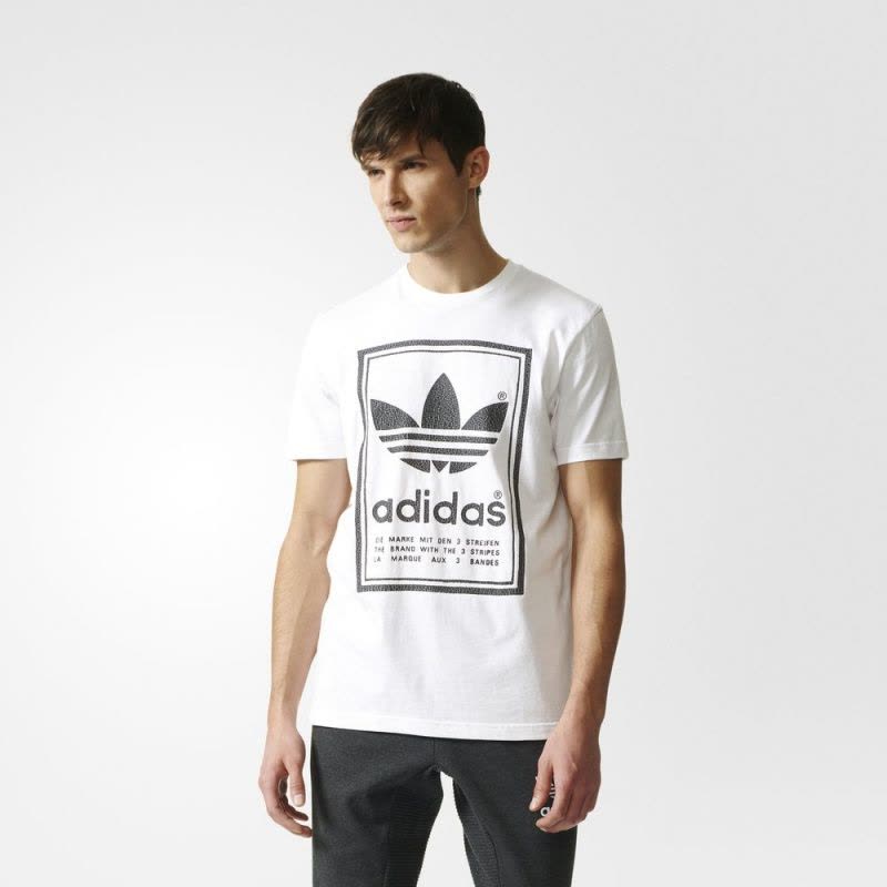 adidas阿迪达斯三叶草男子圆领透气休闲短袖T恤BS3136图片